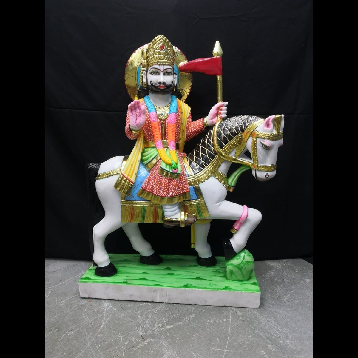 Ramdev Ji Devotional Marble Murti - 9 Inch