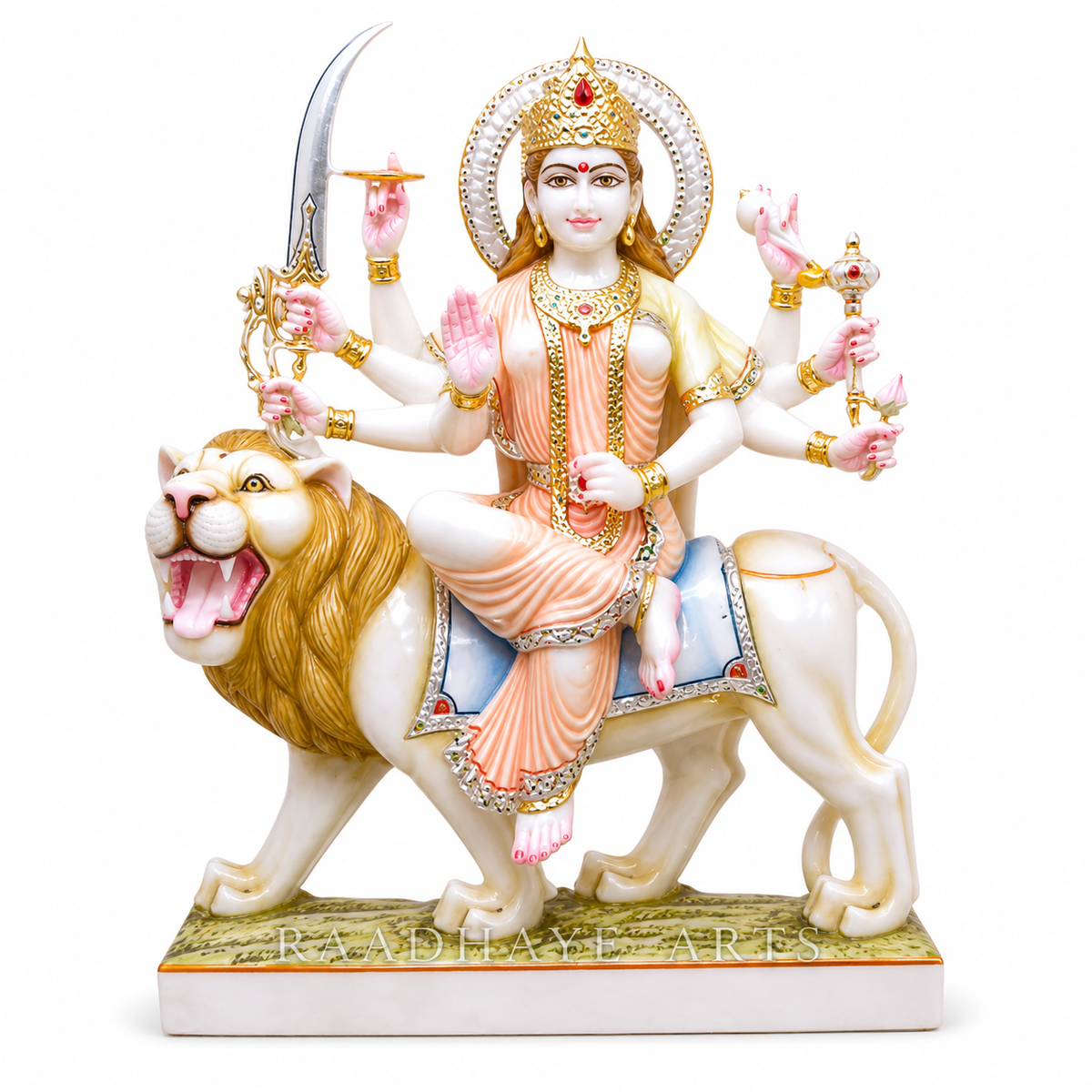 Durga Shakti Maa Durga Marble Murti - 9 Inch