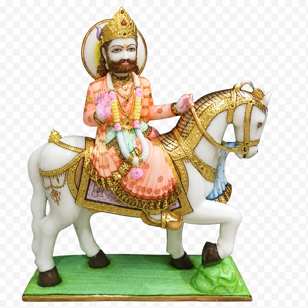 Baba Ramdev Darshan Ramdev Ji Marble Murti - 9 Inch