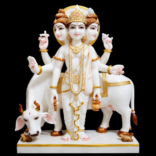 Dattatreya Marble Murti - 9 Inch