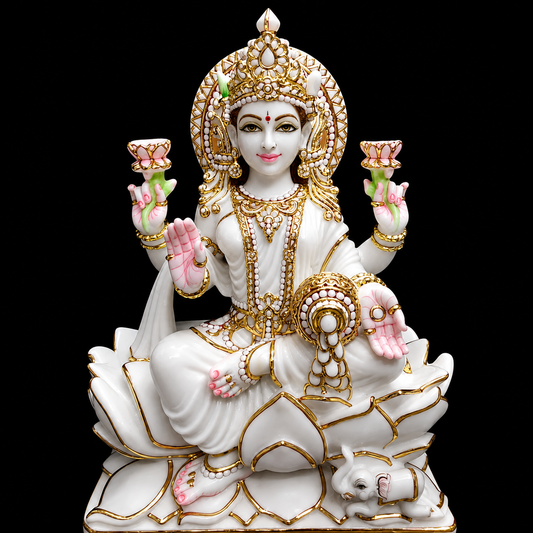 Dhan Lakshmi Maa Lakshmi Marble Murti - 9 Inch