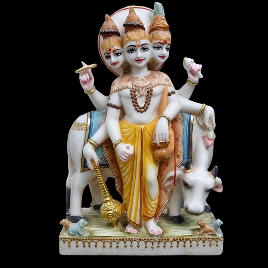 Digambar Dattatreya Marble Murti - 9 Inch