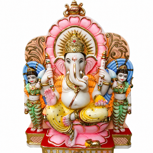 Ekadant Ganesh Ji Marble Murti - 9 Inch