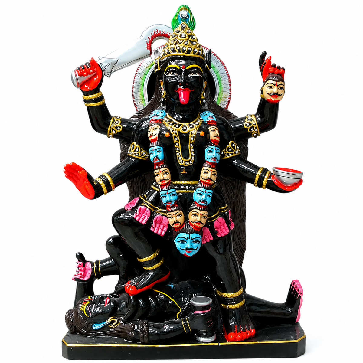 Kali Swaroopa Maa Kali Marble Murti - 9 Inch