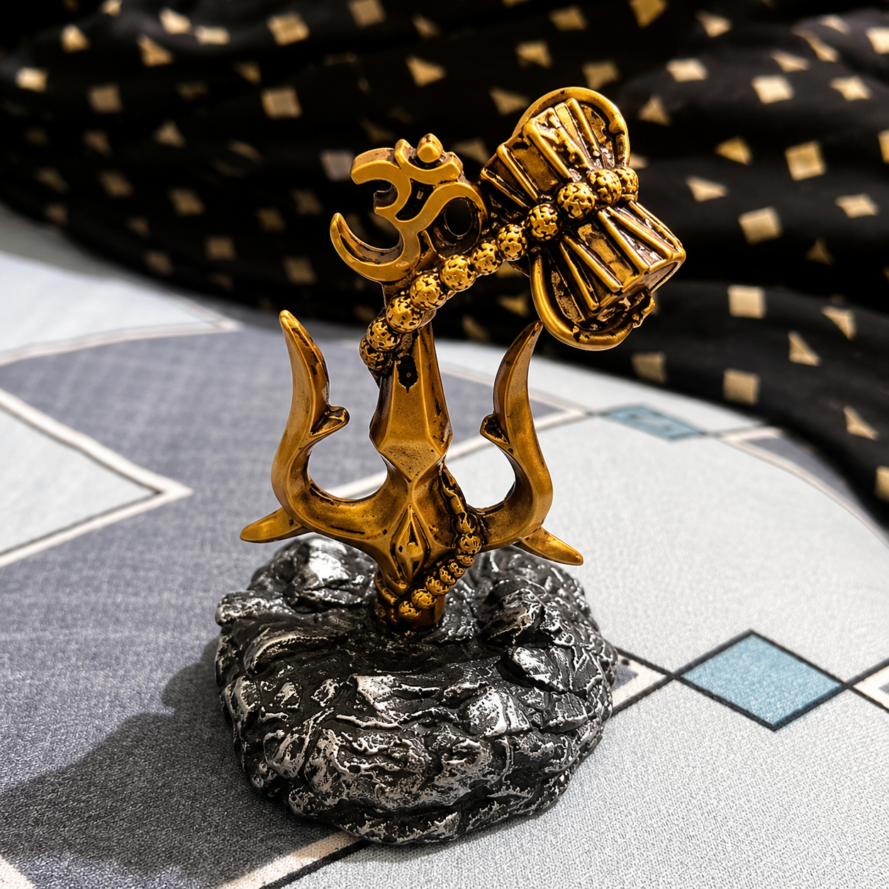 Lord Shiva Trishul Statue Premium Resin Car Dashboard Decor