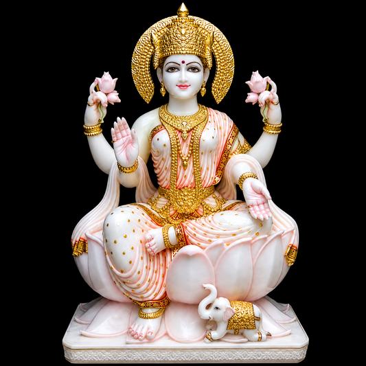 Mahalakshmi Maa Lakshmi Marble Murti - 9 Inch