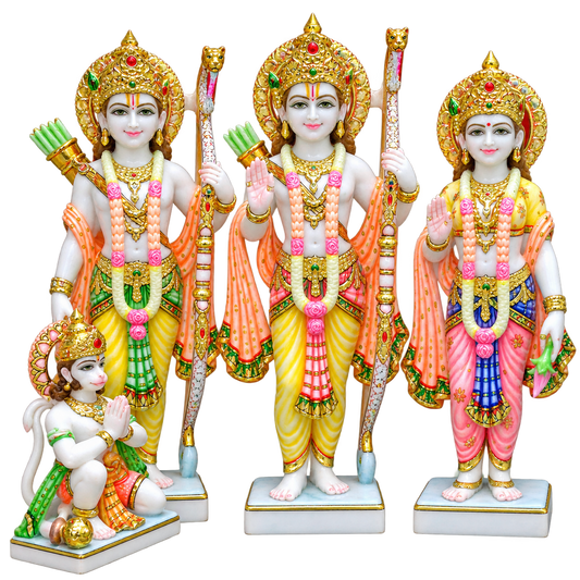 Maryada Purushottam Darbar Ram Darbar Marble Murti - 9 Inch