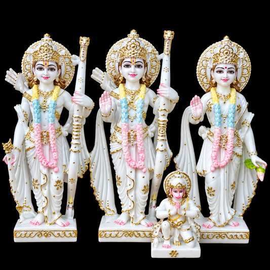 Raghukul Darbar Ram Darbar Marble Murti - 9 Inch