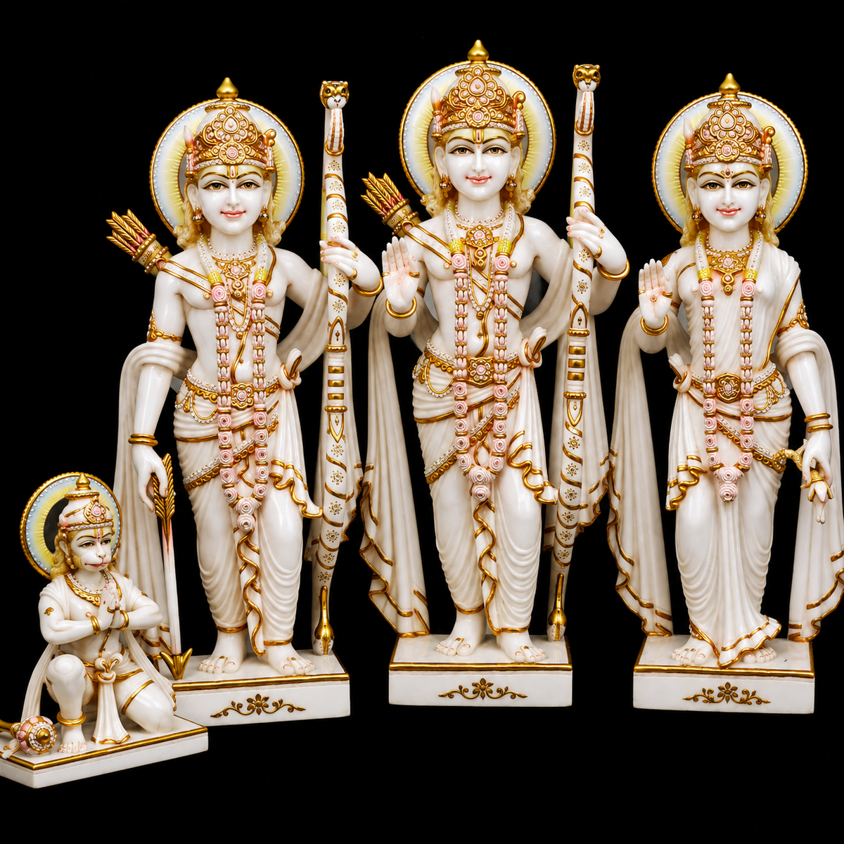 Ram Darbar Marble Murti - 9 Inch