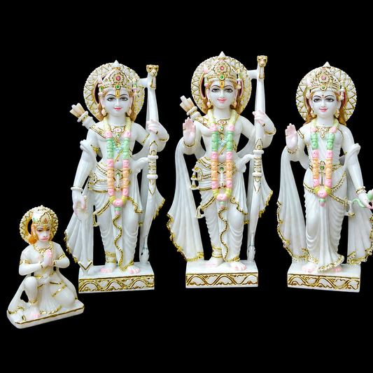Ram Parivar Ram Darbar Marble Murti - 9 Inch