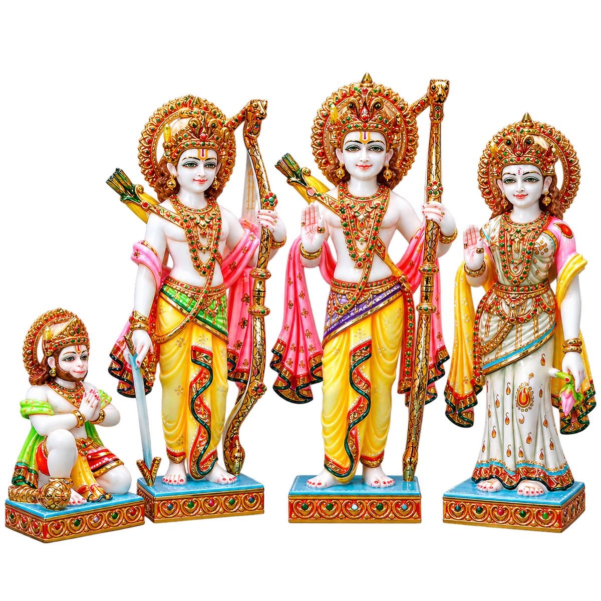 Ram Rajya Darshan Ram Darbar Marble Murti - 9 Inch