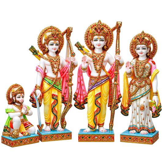 Ram Rajya Darshan Ram Darbar Marble Murti - 9 Inch