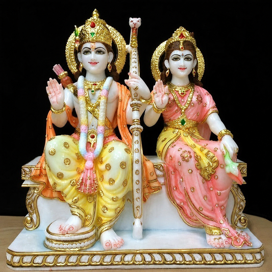 Ram Sita Prem Marble Murti - 9 Inch