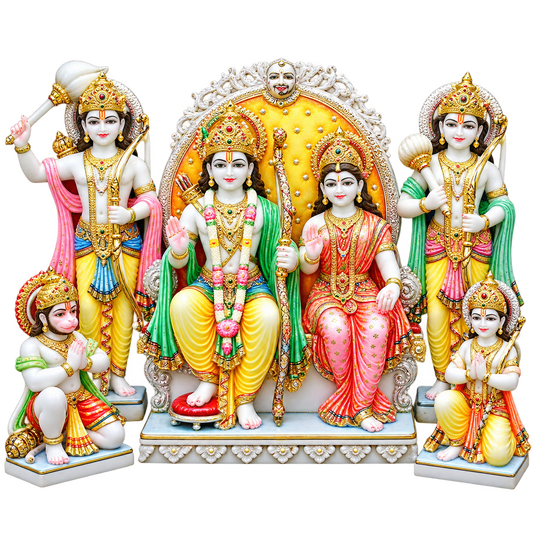 Shri Ram Darbar Marble Murti - 9 Inch
