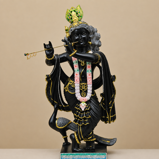 Shyam Sundar Krishna Ji Marble Murti - 9 Inch