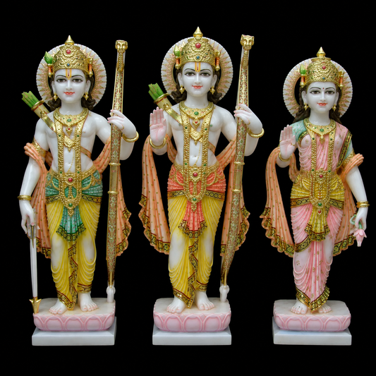 Sita Ram Bhakti Ram Sita Marble Murti - 9 Inch