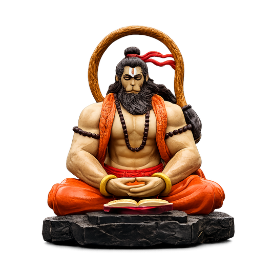 Meditative Hanuman Ji Idol for Car Dashboard & Home Decor | Premium Resin Murti 9 CM