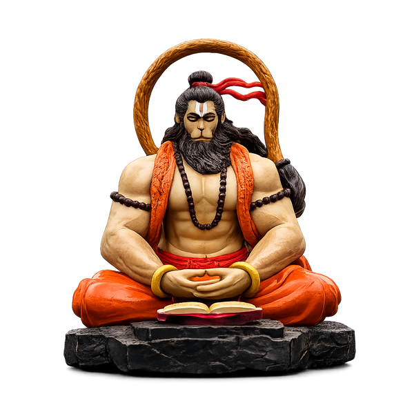 Meditative Hanuman Ji Idol for Car Dashboard & Home Decor | Premium Resin Murti 9 CM
