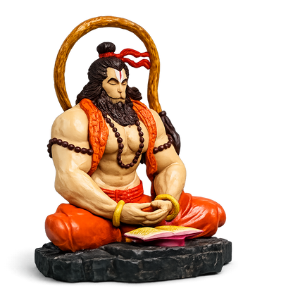Meditative Hanuman Ji Idol for Car Dashboard & Home Decor | Premium Resin Murti 9 CM