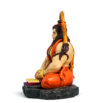 Meditative Hanuman Ji Idol for Car Dashboard & Home Decor | Premium Resin Murti 9 CM