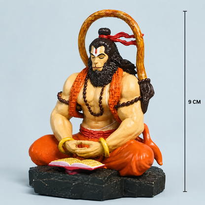 Meditative Hanuman Ji Idol for Car Dashboard & Home Decor | Premium Resin Murti 9 CM