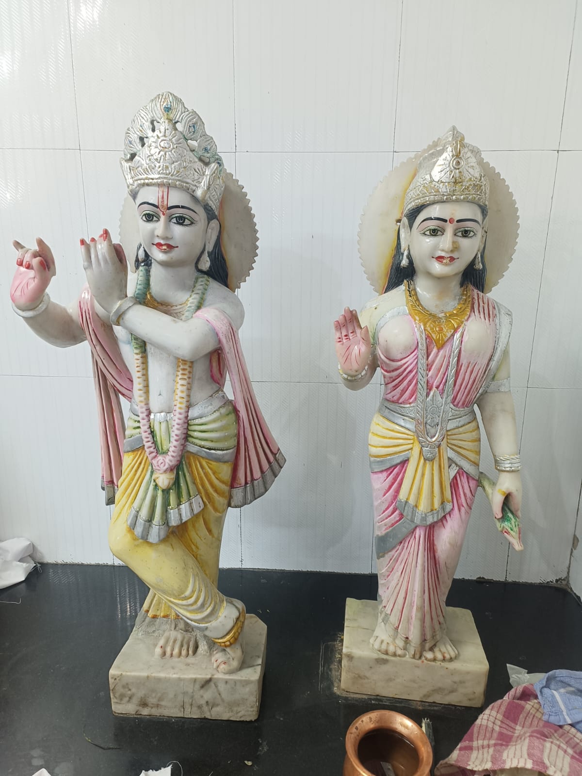 Radha Krishna Murti Restoration before