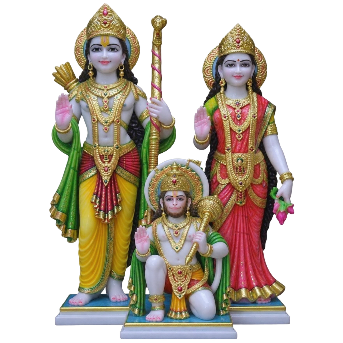Sita Ram Darshan Ram Sita Marble Murti - 9 Inch