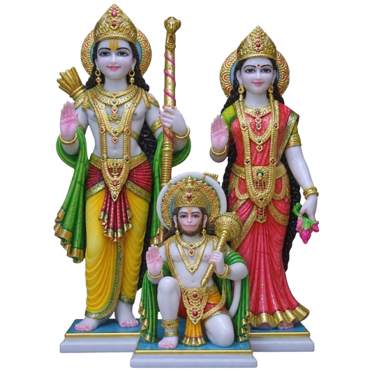Sita Ram Darshan Ram Sita Marble Murti - 9 Inch