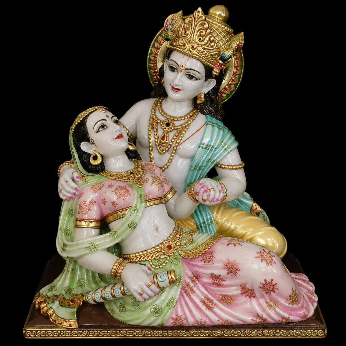 Anant Prem Radha Krishna Marble Murti - 9 Inch