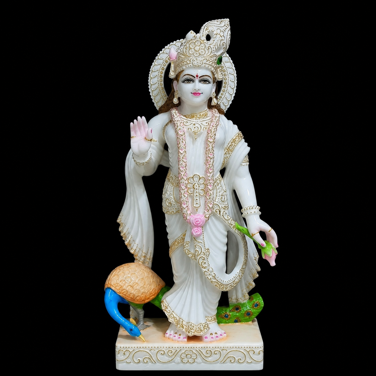 Vrishabhanu Nandini Radha Rani Marble Murti - 9 Inch