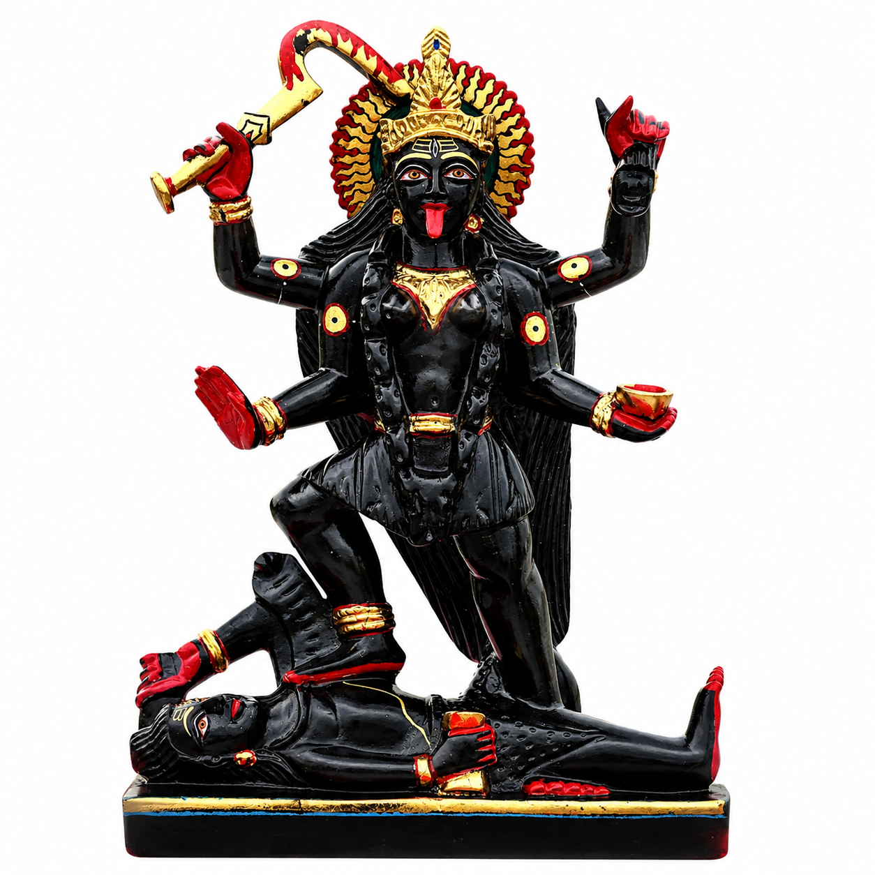 Maa Kali Ji with Shiv Black Marble Murti