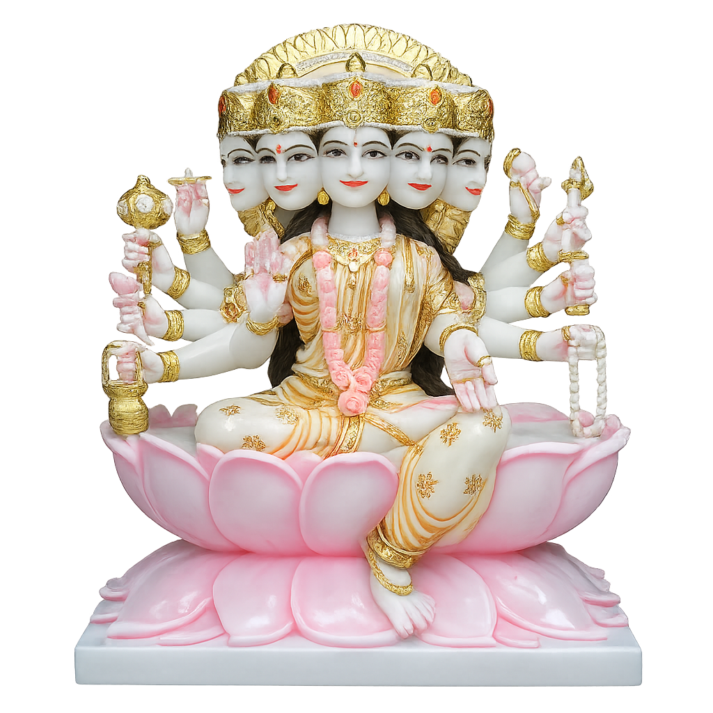 Panchmukhi Gayatri Mata Marble Murti