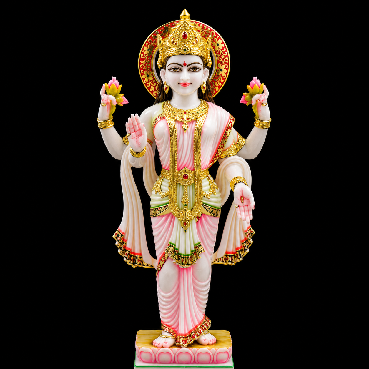 Standing Mahalakshmi Marble Murti