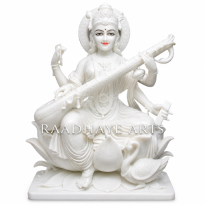 Hansvahini Saraswati Maa Saraswati Marble Murti